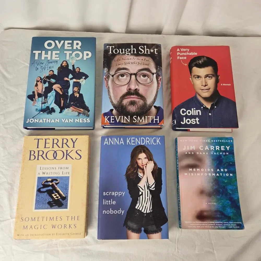 Celebrity Autobiography Book Lot of 6 Kevin Smith Jim Carrey Anna Kendrick